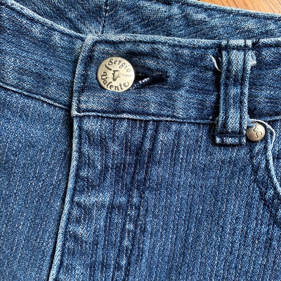 Vintage 80s pinstripe stretchy skinny jeans XS - Picture 5 of 7